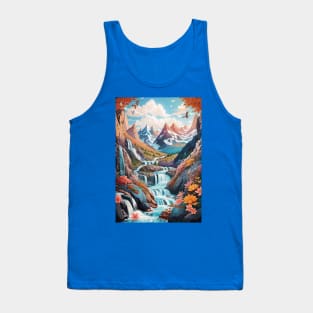 Forest mountains illustration Tank Top